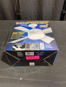 Bell & Howell Socket Ceiling Fan With Light, White