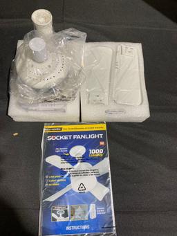 Bell & Howell Socket Ceiling Fan With Light, White