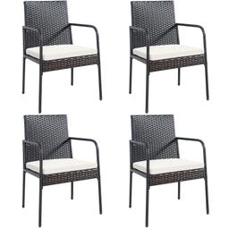 Costway 4PCS Patio Wicker Rattan Dining Chairs
