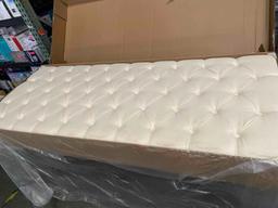Duluth Tufted Upholstered Low Profile Platform Bed - White