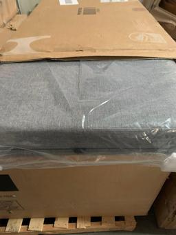 Cat Litter Box Enclosure Hidden Furniture w/ Urine Proof Litter Mat-Gray