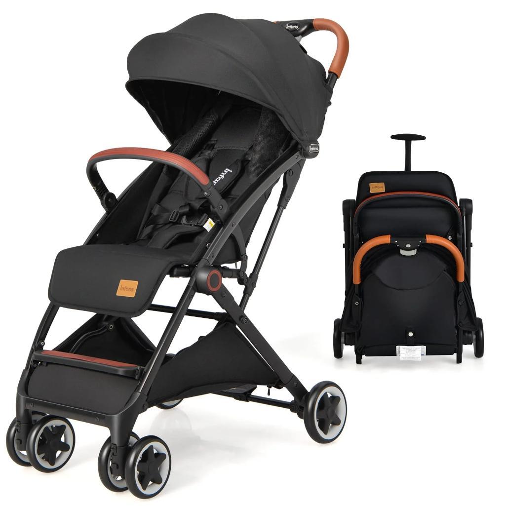 INFANS Lightweight Baby Stroller Compact Stroller - Black