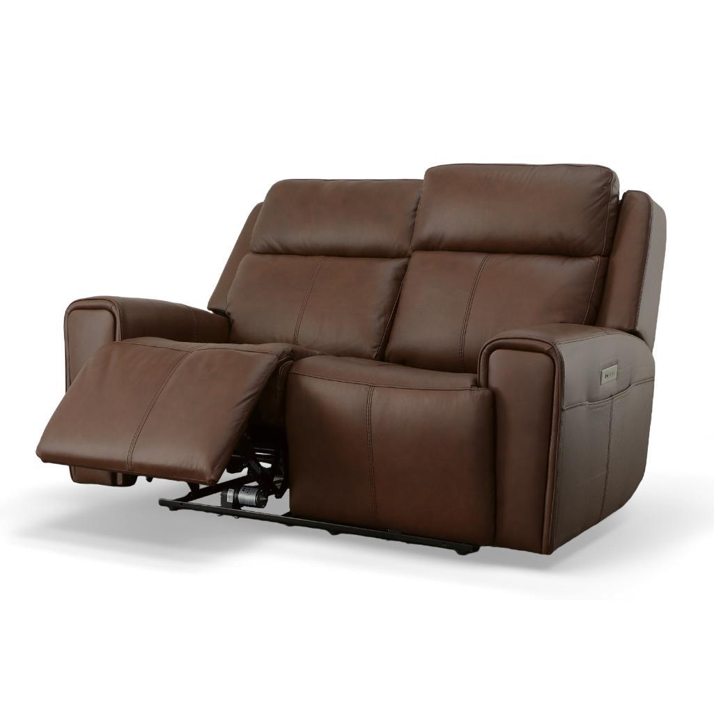 Barnett Power Reclining Loveseat with Power Headrests and Lumbar - brown - 42'' H X 65'' W X 40'' D