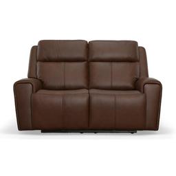 Barnett Power Reclining Loveseat with Power Headrests and Lumbar - brown - 42'' H X 65'' W X 40'' D