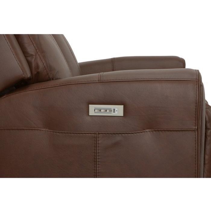 Barnett Power Reclining Loveseat with Power Headrests and Lumbar - brown - 42'' H X 65'' W X 40'' D