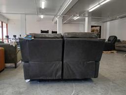 Barnett Power Reclining Loveseat with Power Headrests and Lumbar - brown - 42'' H X 65'' W X 40'' D