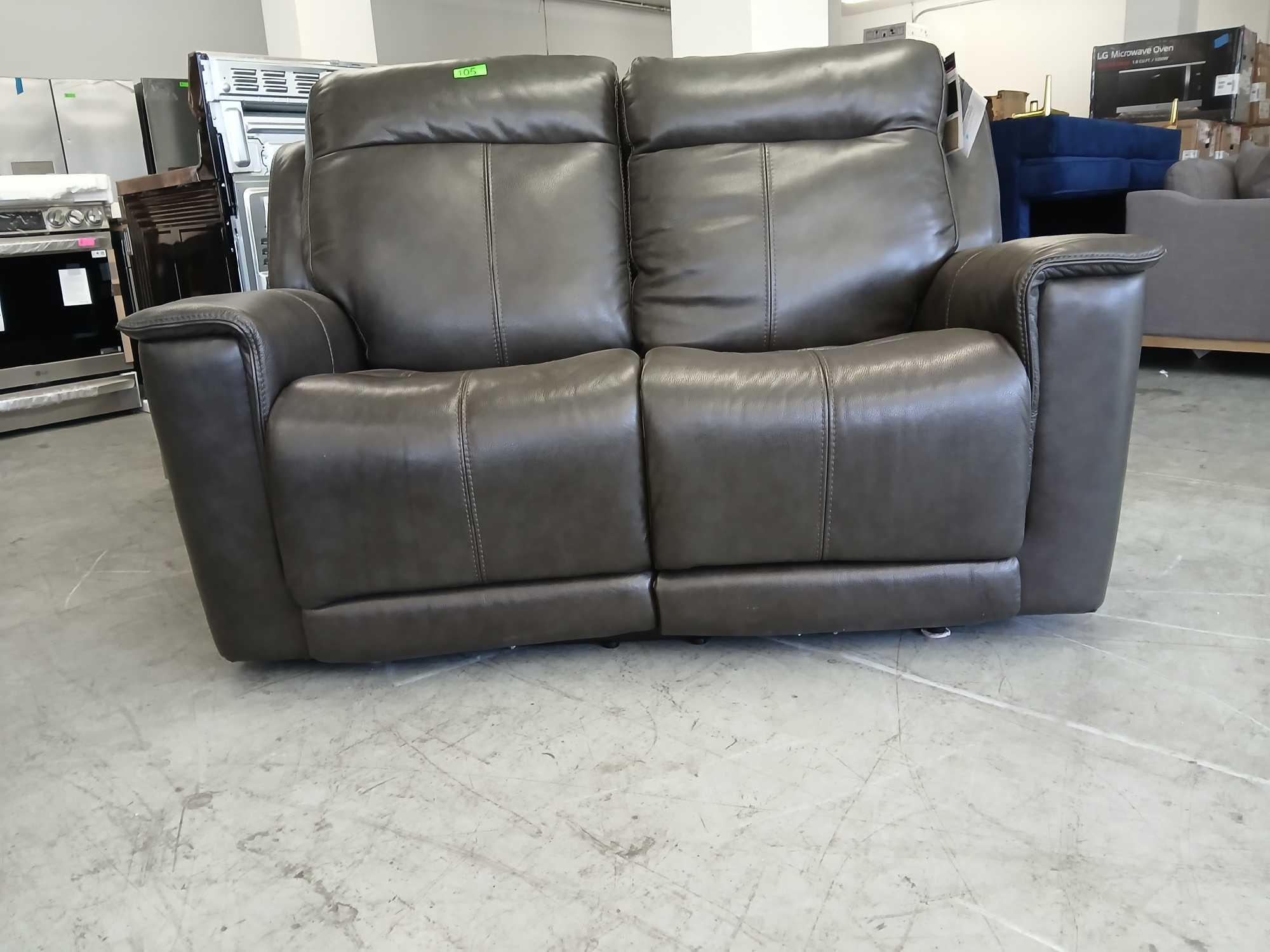 Barnett Power Reclining Loveseat with Power Headrests and Lumbar - brown - 42'' H X 65'' W X 40'' D