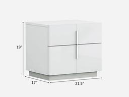 Oslo 19"H 2 Drawer Nightstand - Set of 2 - White