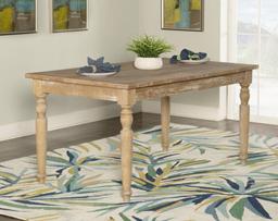 Linon Avalon Light Natural Brown Dining Table 59"W x 29.5"H