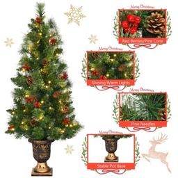 Costway 5ft Pre-Lit Christmas Entrance Tree