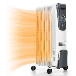 Tangkula 1500W Electric Space Heater with Adjustable Thermostat - White