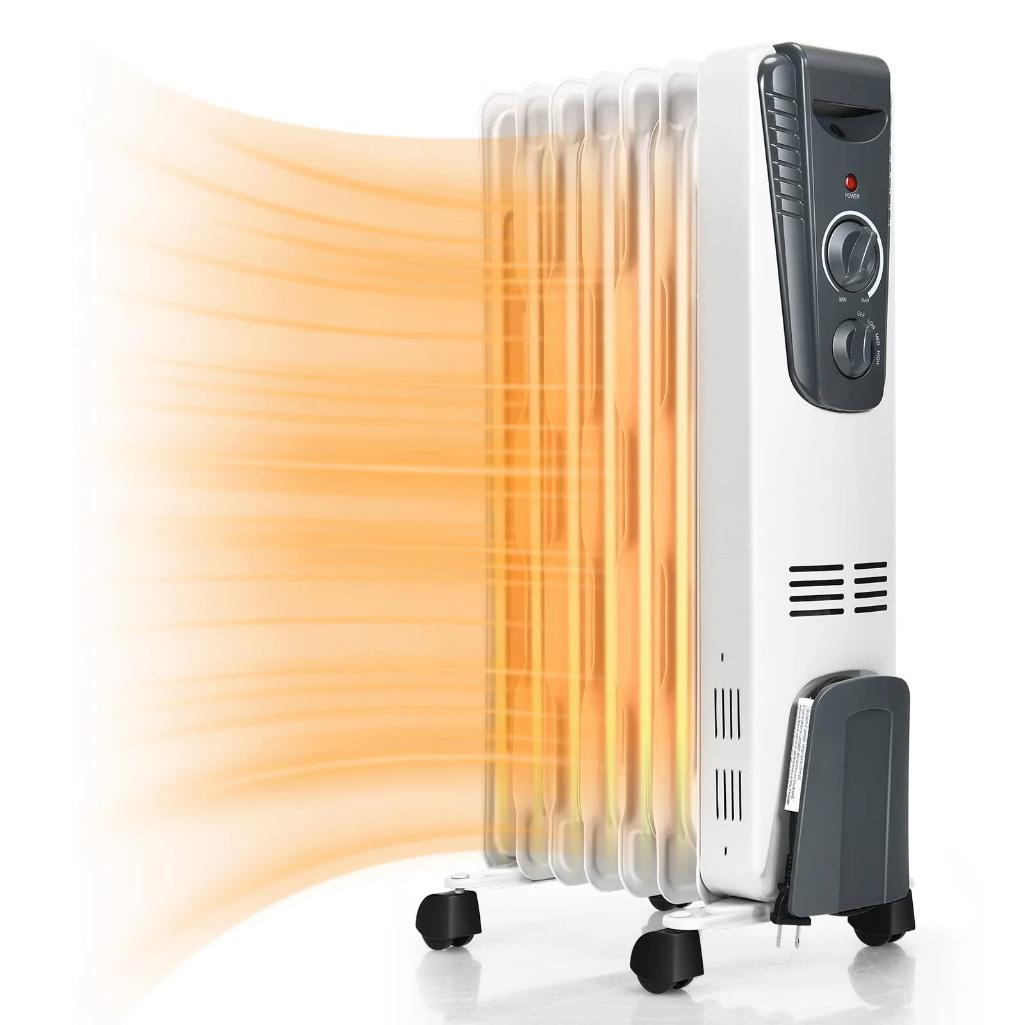 Tangkula 1500W Electric Space Heater with Adjustable Thermostat - White