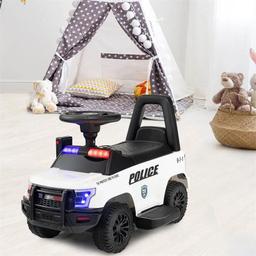 Costway 6V Kids Ride On Police Car with Real Megaphone and Siren Flashing Lights