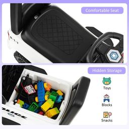 Costway 6V Kids Ride On Police Car with Real Megaphone and Siren Flashing Lights