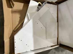 IFANNY Corner Desk with Power Outlet - White