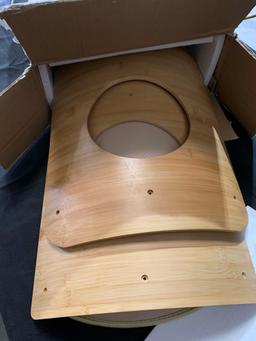 2-Tier Small Cat Condo w/ Natural Bamboo Frame (CATS NOT INCLUDED)
