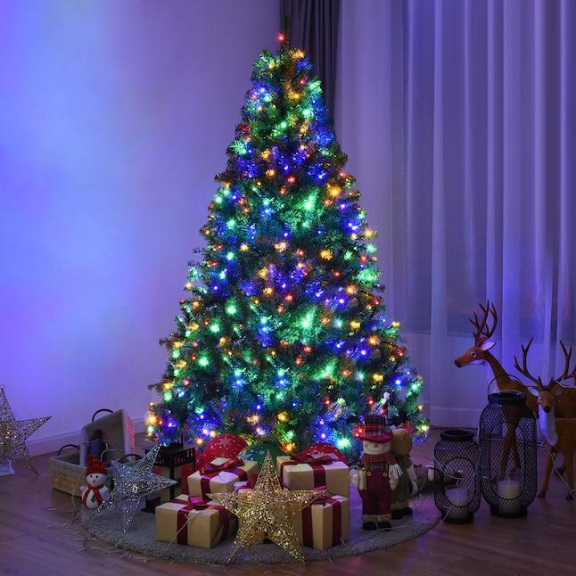 Costway 6-Feet Pre-lit Artificial Christmas Tree with Multicolor LED Lights