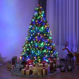 Costway 6-Feet Pre-lit Artificial Christmas Tree with Multicolor LED Lights