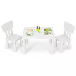 Kids Table & 2 Chairs Set - White