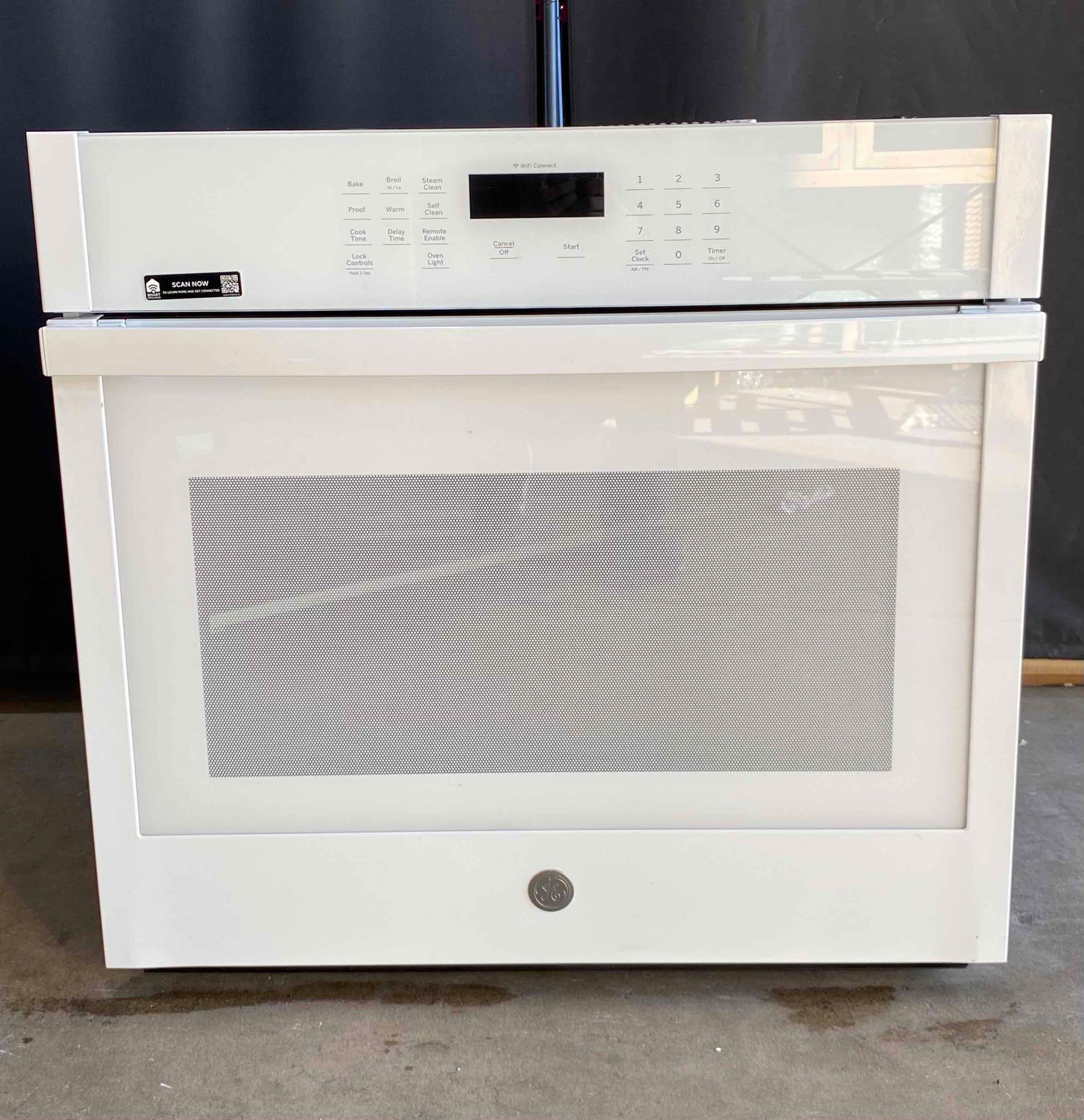 GE 30 in. Smart Single Electric Wall Oven Self-Cleaning in White