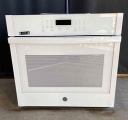 GE 30 in. Smart Single Electric Wall Oven Self-Cleaning in White