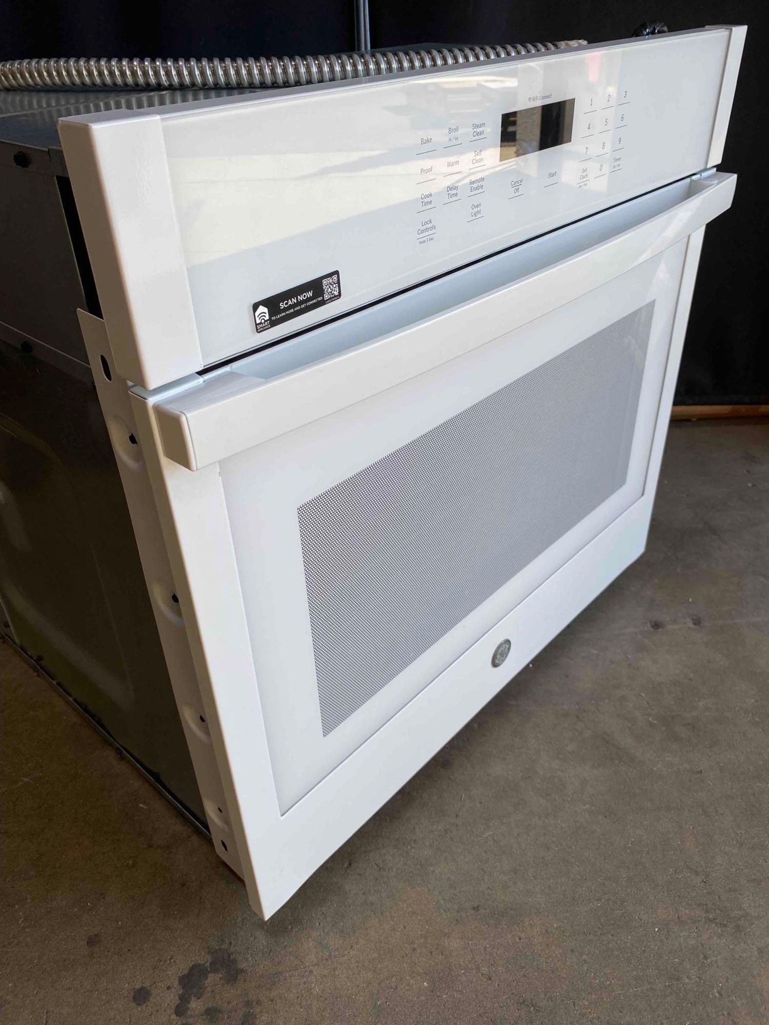 GE 30 in. Smart Single Electric Wall Oven Self-Cleaning in White