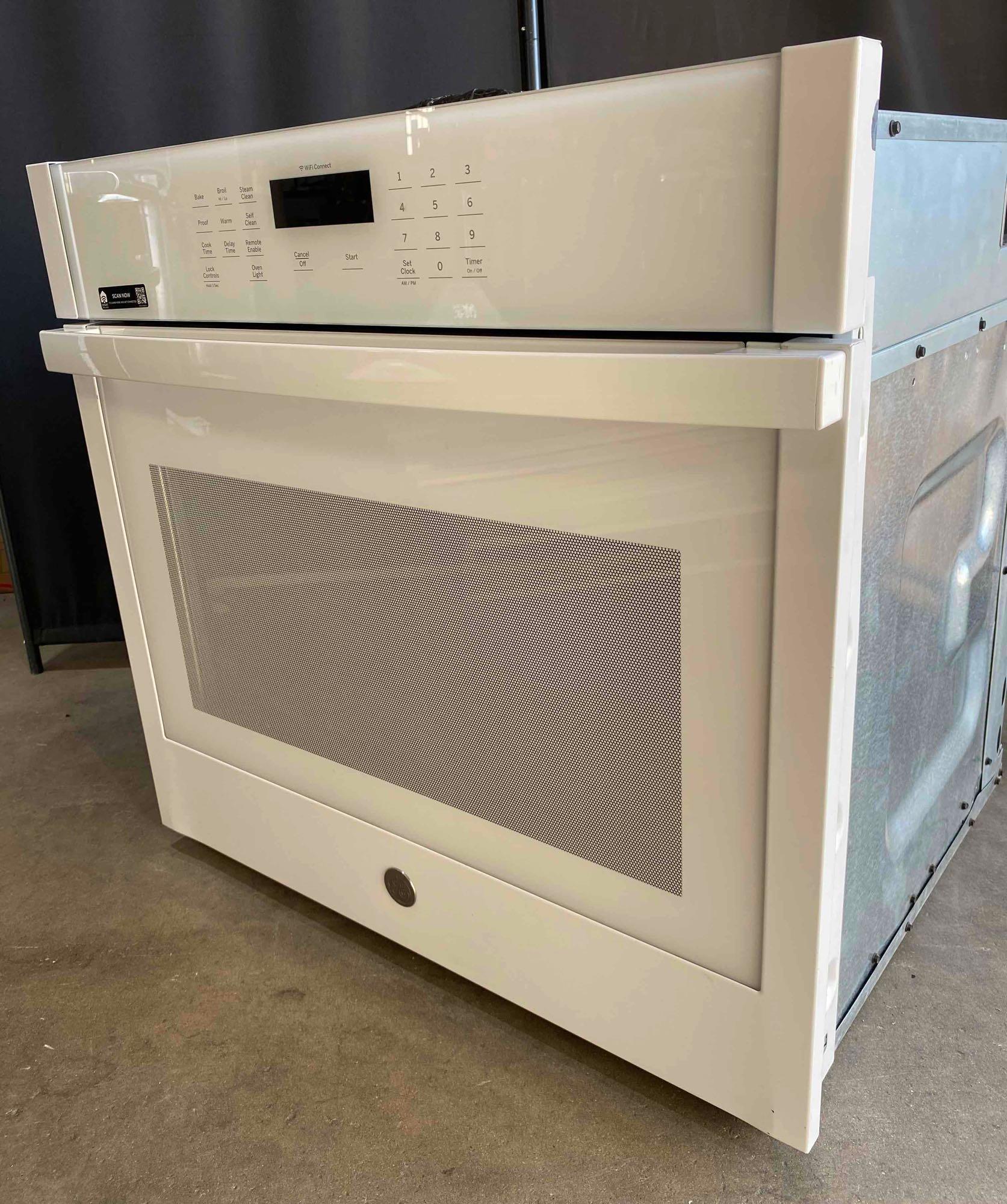 GE 30 in. Smart Single Electric Wall Oven Self-Cleaning in White