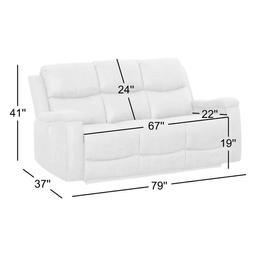 Ilkeston 79" Wide Cognac Leather Manual Reclining Sofa, 3-Seater Recliner Couch with Cup Holders