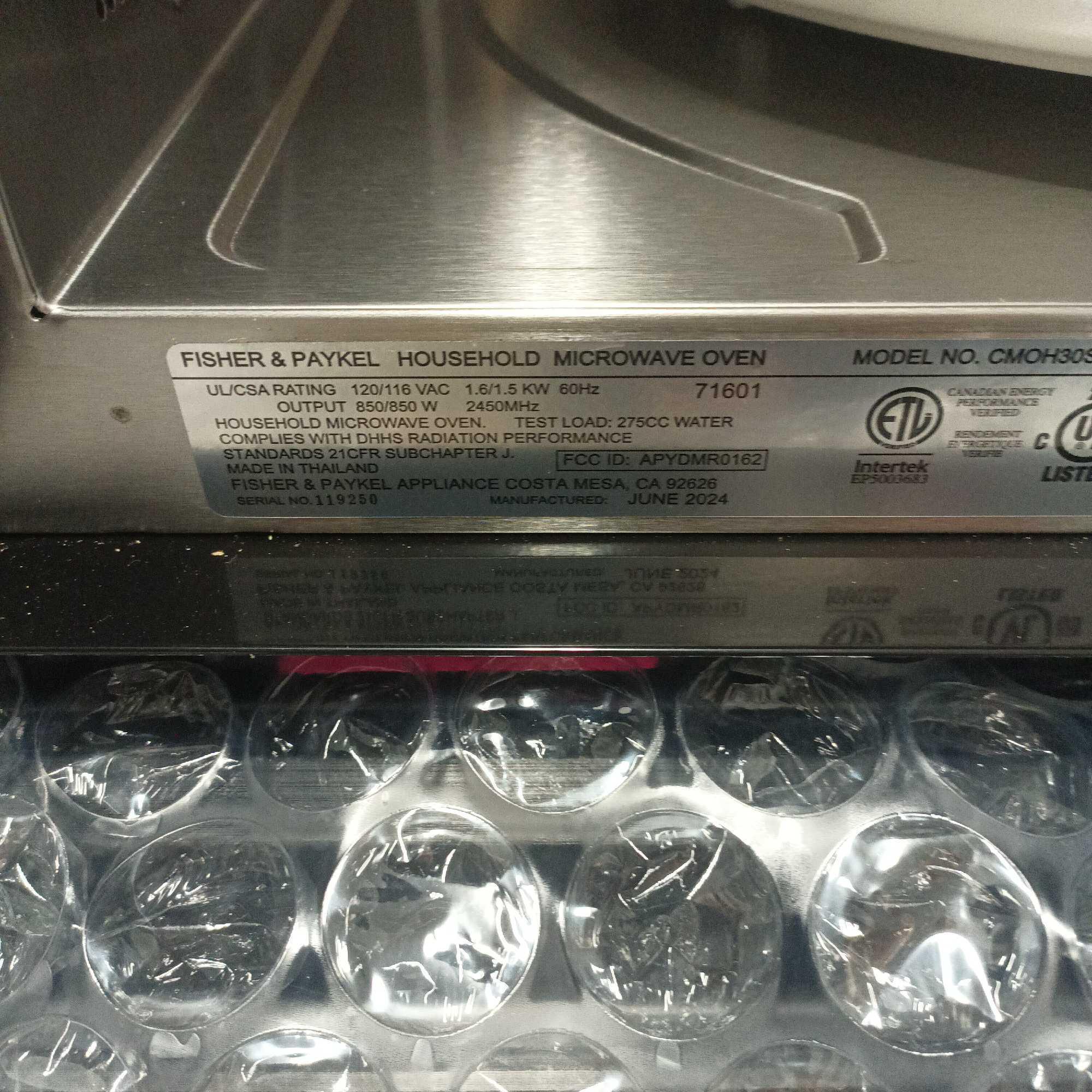 Fisher Paykel Over the Range Microwave #CMOH30SS3T