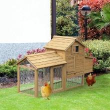 59" Small Wooden Chicken Coop - natural wood