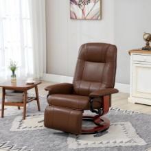 Faux Leather Manual Recliner - brown