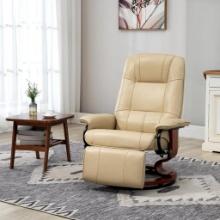 Faux Leather Manual Recliner - Cream White