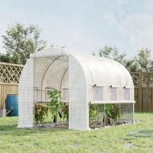 9.7' x 6.5' x 6.5' Walk-in Tunnel Greenhouse - White