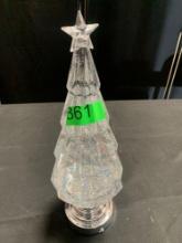 Glitter Lighted Christmas Tree - Glass