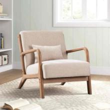 Hertford 26" Wide Mid Century Upholstered Solid Wood Accent Chair