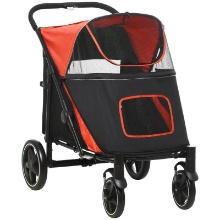 Dog Stroller for Large-Medium-Small Dogs up to 66 Lbs, Pet Stroller With Storage - Red