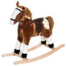 Kids Plush Toy Rocking Horse Pony - brown