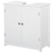 Bathroom Sink Cabinet with U-Shape Cut-Out and Adjustable Internal Shelf - White