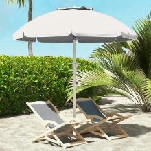 5.7' Beach Umbrella with Tilt - Cream White