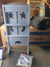 Wooden Kitchen Step Stool for Kids -Grey
