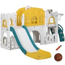 8 in 1 Toddler Slide with Basketball Hoop + More