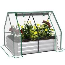 4 x 3 ft Mini Greenhouse w/ 2 Screen Windows for Growing Flowers, Vegetables & Herbs - Clear