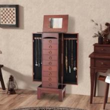 Costway Wood Jewelry Cabinet Armoire Storage Box Chest Stand Organizer