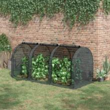 9' x 4' Crop Cage, Plant Protection Tent with Three Zippered Doors - black