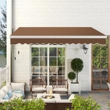 13' x 8' Retractable Awning - Coffee Brown