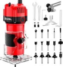 SILVEL Wood Router, 800W Wood Router for Woodworking, 6.5Amp 1.25HP Hand Wood Router Tool - Red