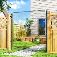 Garden Door Gate for Yard Entrance Way, 26"-71" W x 6' H - Silver