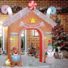Christmas Blow Up Arch with LED Lights for Indoor, Outdoor, Yard