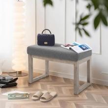 CangLong Upholstered Bench Ottoman, Grey