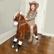 Kids Ride-on Walking Horse with Easy Rolling Wheels - brown